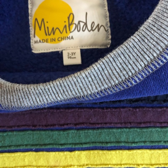 MINI BODEN rainbow appliqué sweatshirt top 2-3 2T 3T - Picture 2 of 2